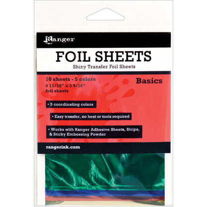 Ranger Inkssentials Foil Sheets 4.69"X3.56" 10/Pkg - Basics 4.69"X3.56"