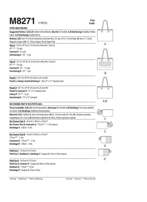 McCall's Totes and Pouches M8271 - Sewing Pattern