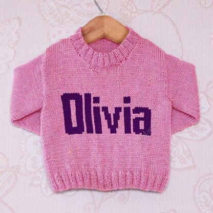 Intarsia - Olivia Moniker Chart - Childrens Sweater