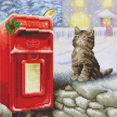 Crystal Art Kit (Medium) - Postman Cat Diamond Painting Kit - 11.8" x 11.8"