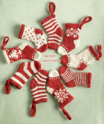 Cross Stitch Mini Christmas Stocking Ornaments - Pattern - Electronic Download