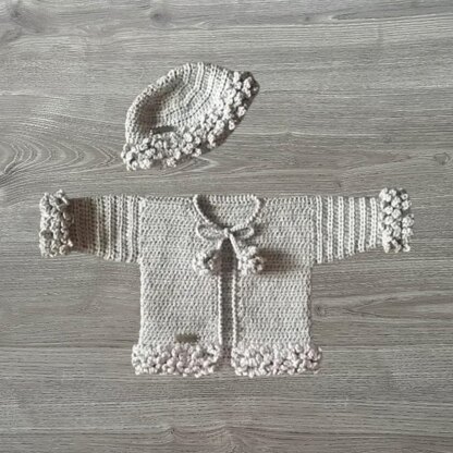 Harriet Newborn to 10 Years Cardigan and Hat Set