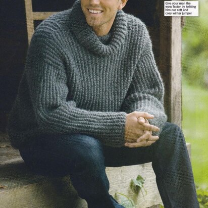 Mens chunky knit outlet sweater pattern