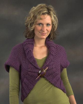 Ribbed Shrug in Plymouth Yarn De Aire - 2120 - Downloadable PDF