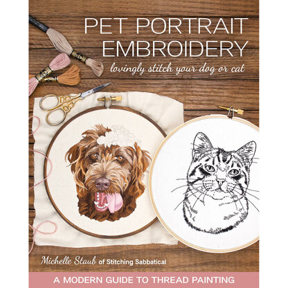 Pet Portrait Embroidery by Michelle Staub