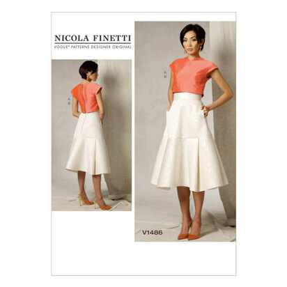 Vogue Misses' Crop Top and Flared Yoke Skirt V1486 - Sewing Pattern