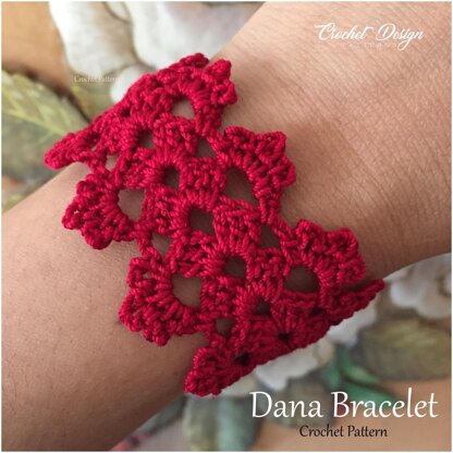 Dana cuff/Bracelet - crochet pdf pattern - how to make jewelry crochet