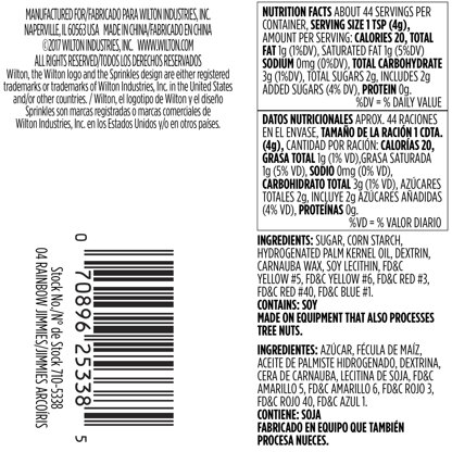 Wilton Rainbow Jimmies Sprinkles, 6.25 oz.