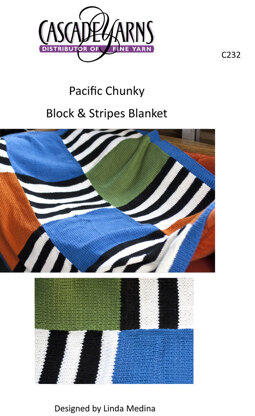 Blocks & Stripes Blanket in Cascade Pacific Chunky - C232