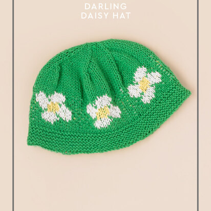 Darling Daisy Hat - Free Knitting Pattern For Babies in Paintbox Yarns Cotton DK