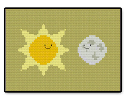 Sun and Moon Kawaii - PDF Cross Stitch Pattern