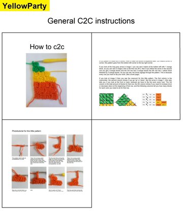 Rainbow Triangles C2C Pattern - Large Throw Blanket PDF with Graph + Row-by-Row count