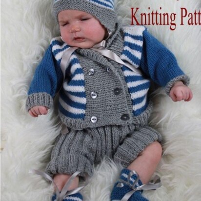 Knitting Pattern boys set UK & USA Terms #362