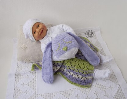 Bunny Toy Baby Lace Blanket