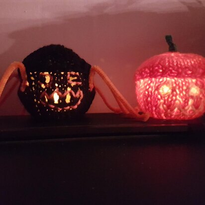 Miniature Pumpkin & Spider Lanterns