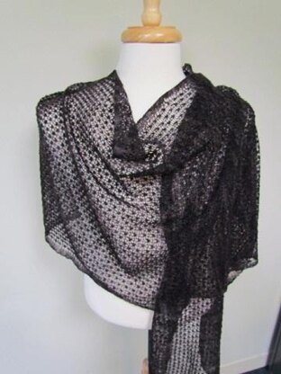 Pebbly Mesh Lace Wrap