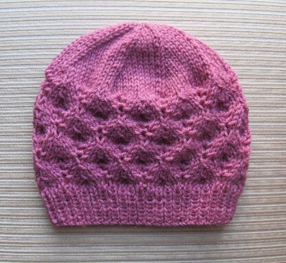 Hat with Textured Rhombuses in Two Sizes