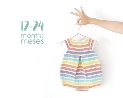 Size 12-24 months - Rainbow Romper PDF Knitting Pattern