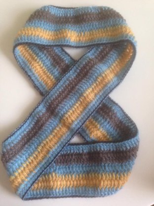 Stripy infinity scarf - for my godson