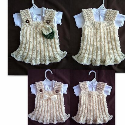 672 - knit girls dress, newborn to 6 yrs,