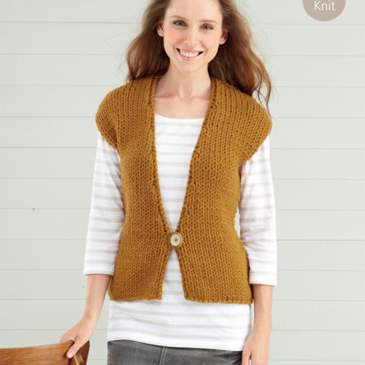 Women's Waistcoat in Hayfield Super Chunky with Wool - 7056 - Downloadable PDF