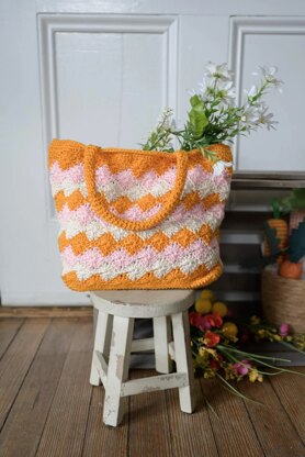 Harlequin Bag in Lion Brand 24/7 Cotton - Downloadable PDF