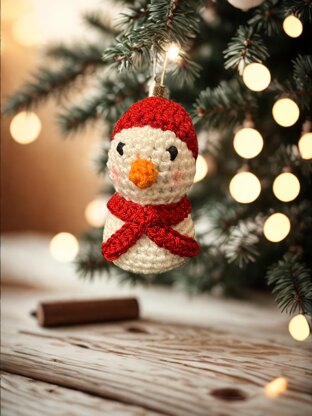 Frostie Bean the Snowman – Easy Crochet Christmas Ornament Pattern (PDF)