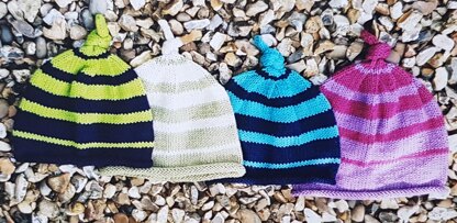 Striped Knotted Beanie