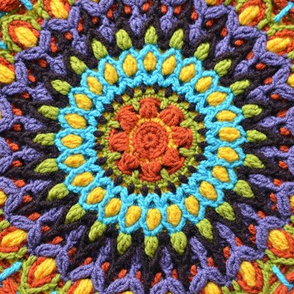 Spanish Mandala Pillow overlay crochet