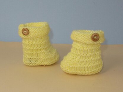 Easy Baby Stripey One Button Booties