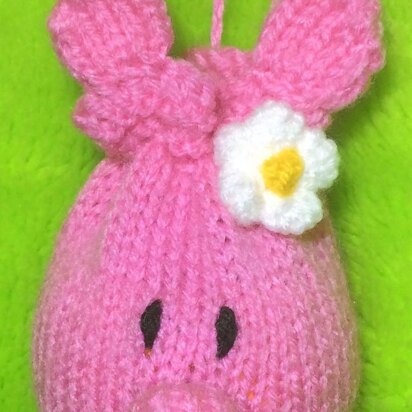 Pig Drawstring Gift Bag - knitting pattern