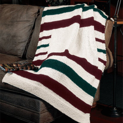 Knitted Hudson Bay Blanket in Lion Brand Wool-Ease Thick & Quick - 857