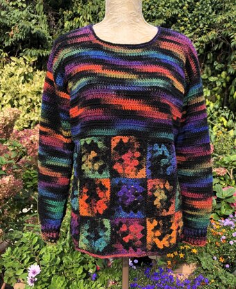 Sweater with Granny Square Border