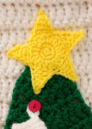 Christmas Tree Wall Hanging in Red Heart Super Saver Economy Solids, Prints and Holiday - LW4836 - Downloadable PDF