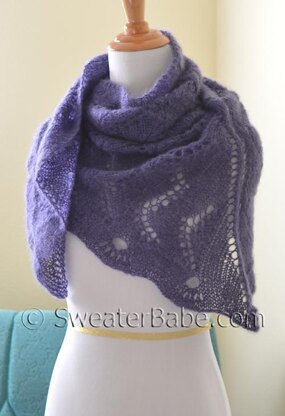 #152 Violet Zig Zag Shawl