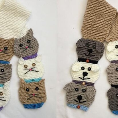 Stacked Kitty & Doggie Scarf
