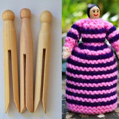 Primrose Peg Doll Knitting Pattern - Toy Knitting Pattern