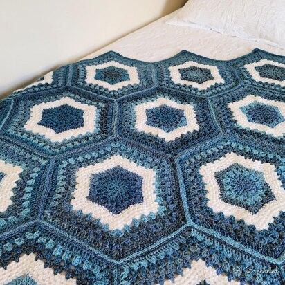 Sea Glass Hexagon Afghan