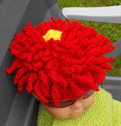 Baby Red Dahlia Beanie Hat