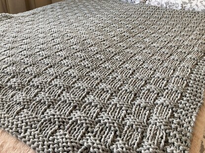 Chunky Basket Weave Blanket / Throw