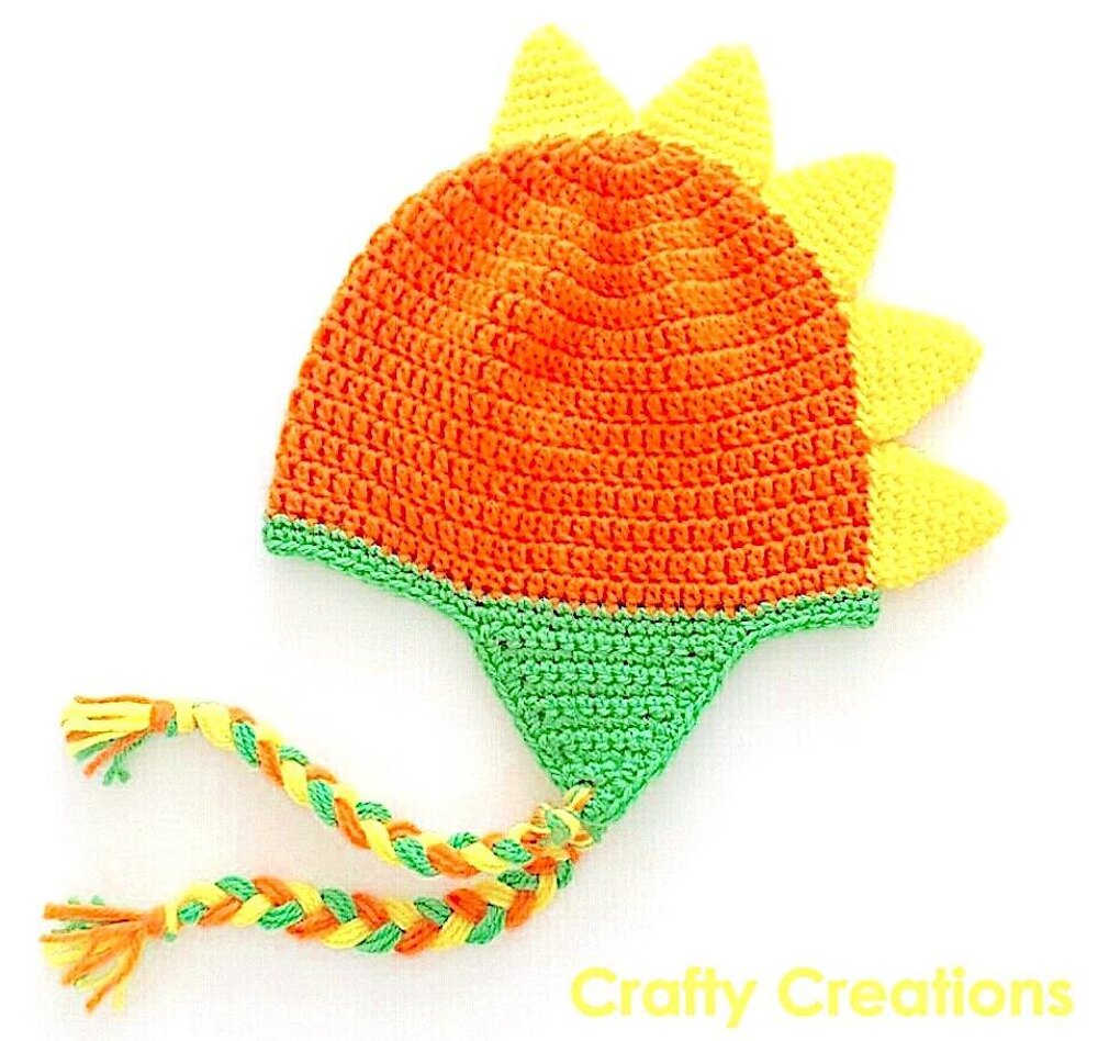 Dinosaur Beanie Crochet pattern by Crafty Creations LoveCrafts