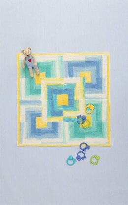 Baby Log Cabin Afghan in Lion Brand Ice Cream - L60355 - Downloadable PDF