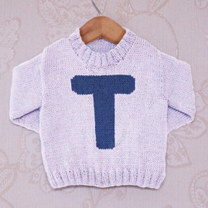 Intarsia - Letter T Chart - Childrens Sweater