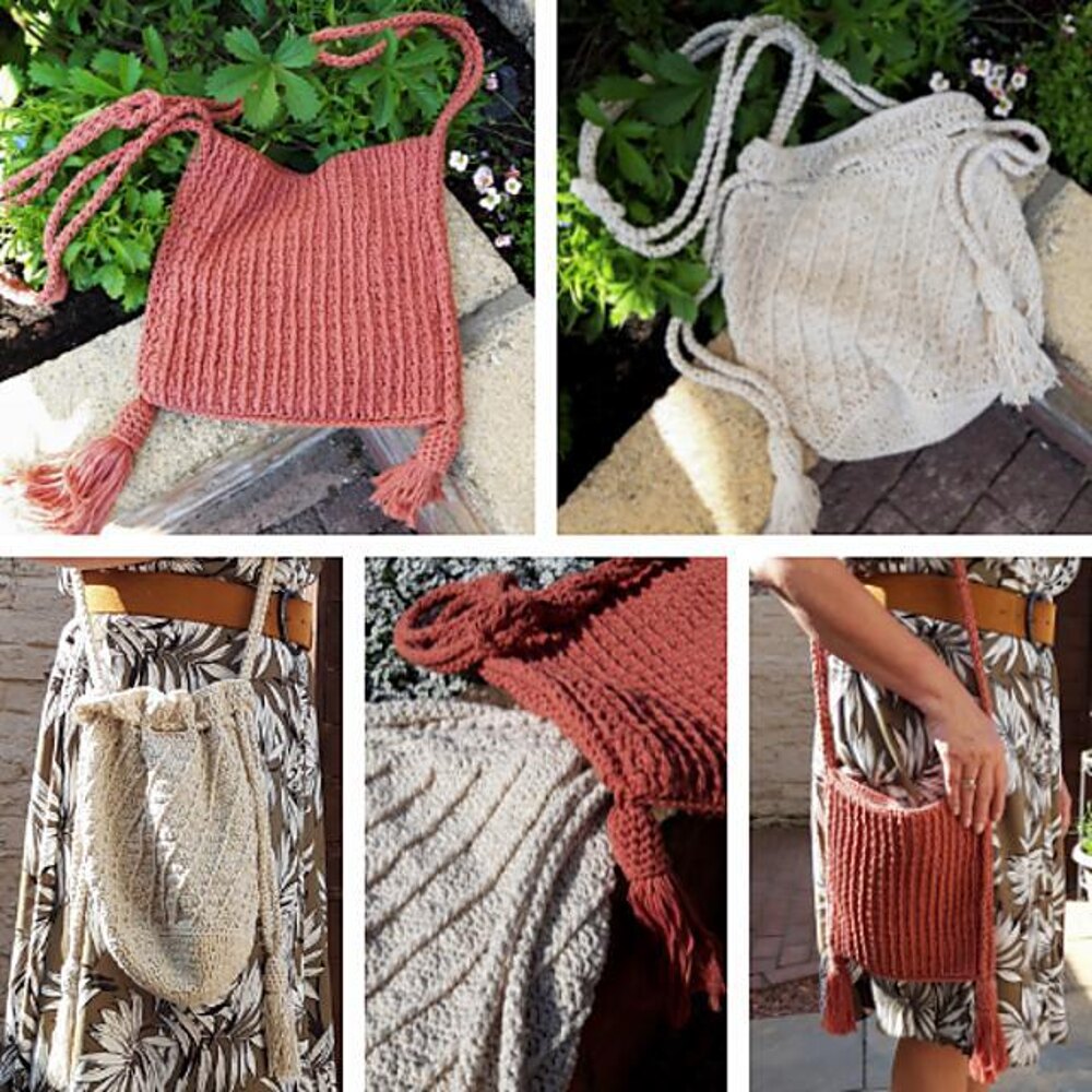 Texture Tassels Bags Crochet pattern by Knot by Knott Crochet