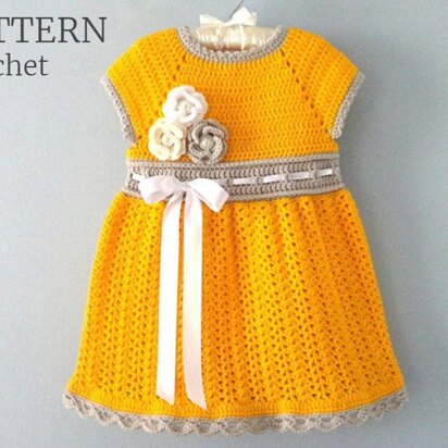 Crochet PATTERN Girl Dress 1 - 6 years old