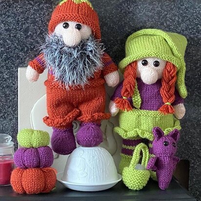 Happy Halloween Gonk Gnomes - knitting pattern