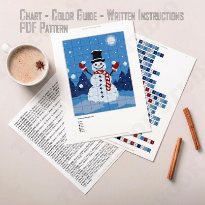 C2C CROCHET PATTERN Frosty Snowman Graph Blanket Plaid Home Decor ...