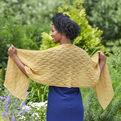 949 Saffron - Shawl Knitting Pattern for Women in Valley Yarns 2/10 Merino Tencel