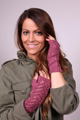 Fingerless Mitts in Plymouth Yarn Merino Textura - f726 - Downloadable PDF