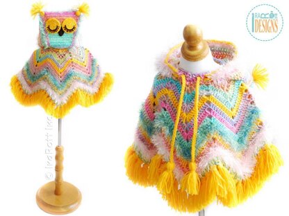 Fiesta Owl Poncho with Hood